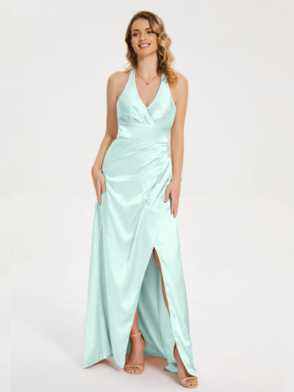 Mariana Halter Backless Soft Satin Bridesmaid Dress