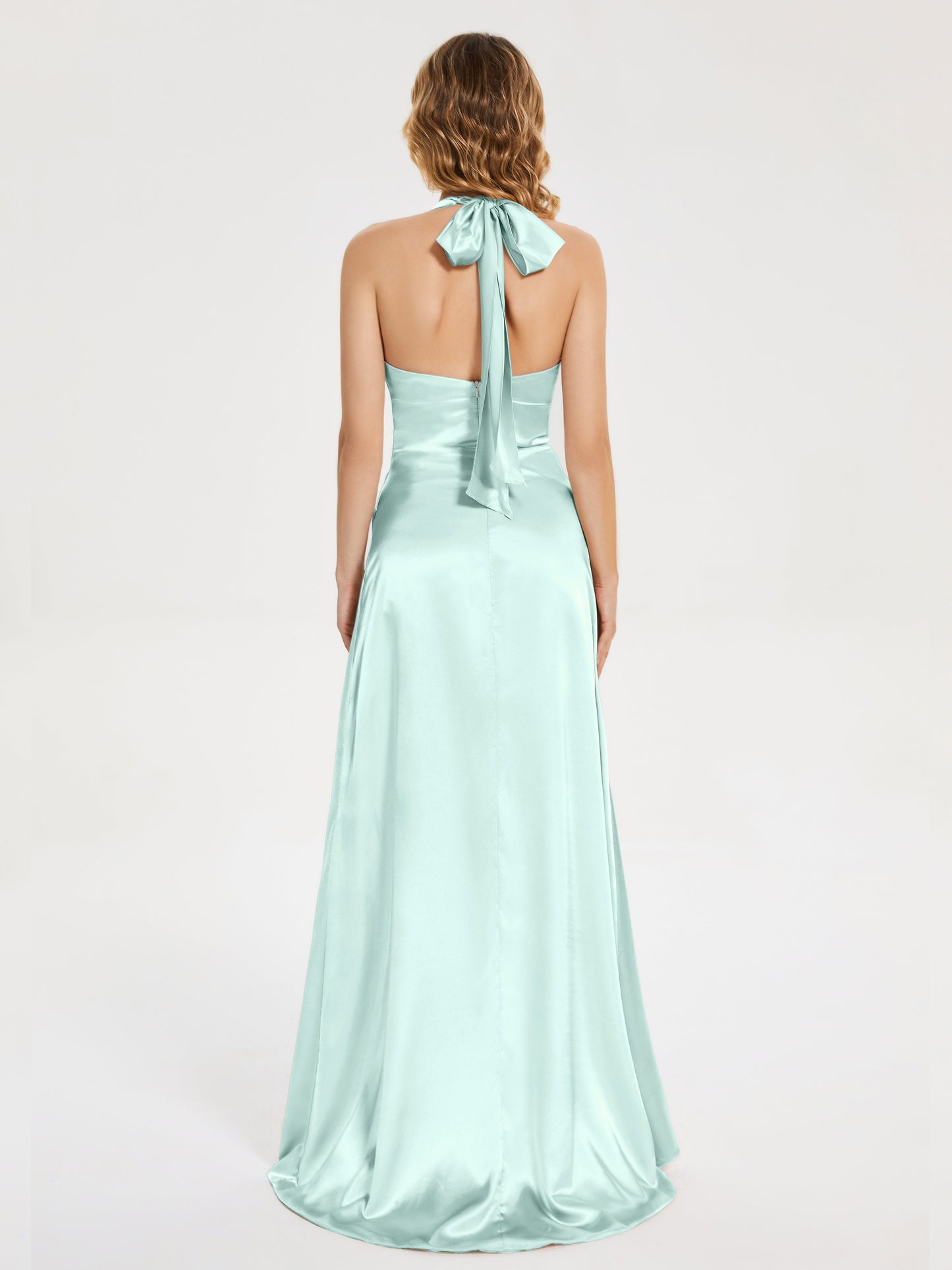 Mariana Halter Backless Soft Satin Bridesmaid Dress