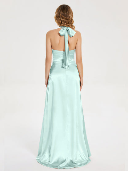 Mariana Halter Backless Soft Satin Bridesmaid Dress