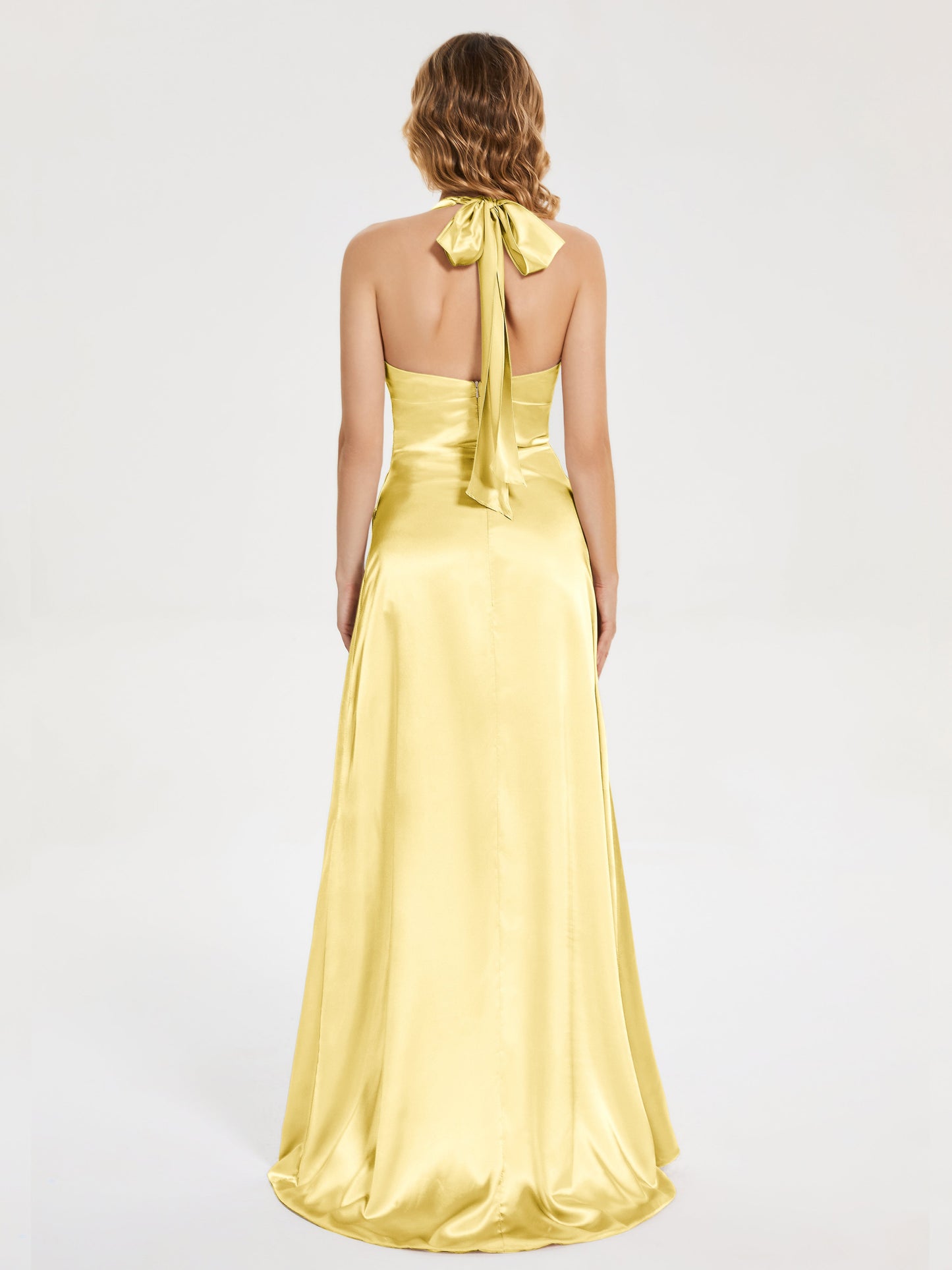 Mariana Halter Backless Soft Satin Bridesmaid Dress