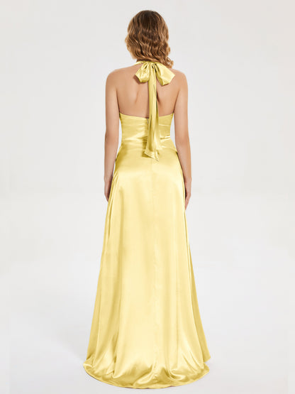 Mariana Halter Backless Soft Satin Bridesmaid Dress