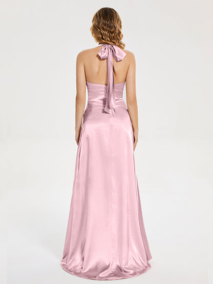 Mariana Halter Backless Soft Satin Bridesmaid Dress