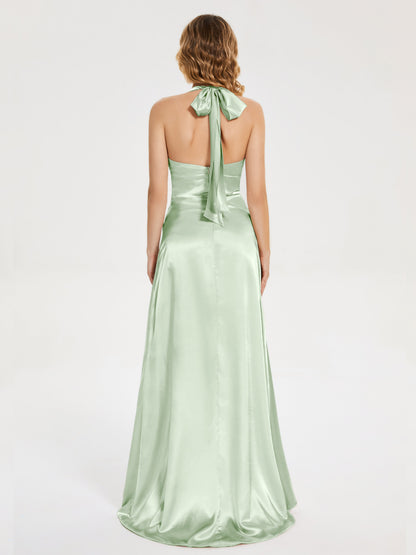 Mariana Halter Backless Soft Satin Bridesmaid Dress