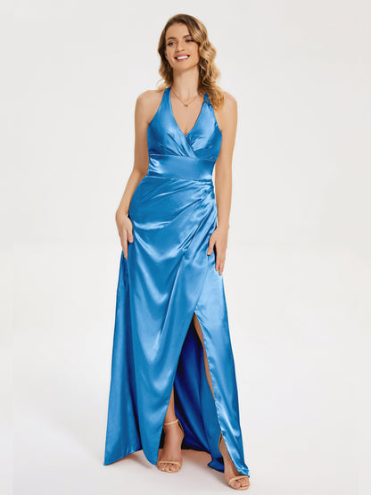 Mariana Halter Backless Soft Satin Bridesmaid Dress