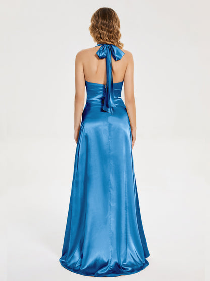 Mariana Halter Backless Soft Satin Bridesmaid Dress