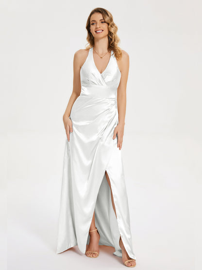 Mariana Halter Backless Soft Satin Bridesmaid Dress