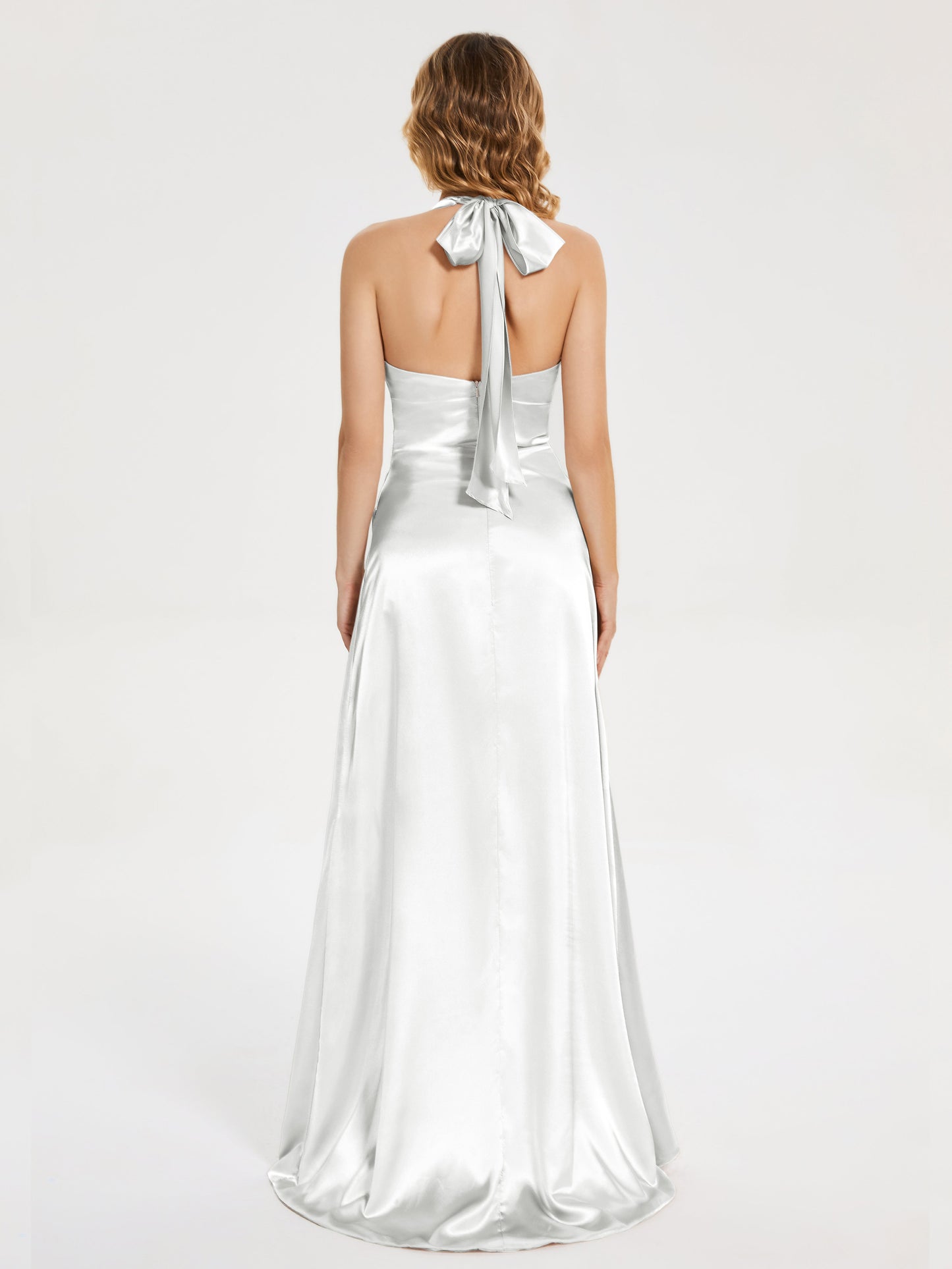 Mariana Halter Backless Soft Satin Bridesmaid Dress