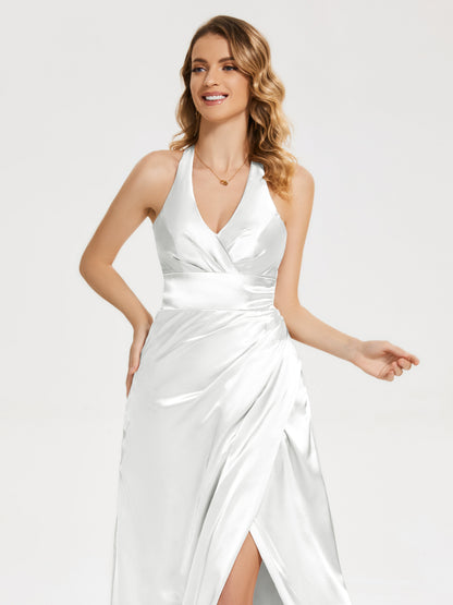 Mariana Halter Backless Soft Satin Bridesmaid Dress