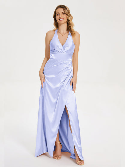 Mariana Halter Backless Soft Satin Bridesmaid Dress