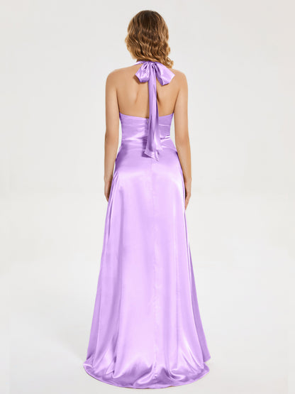 Mariana Halter Backless Soft Satin Bridesmaid Dress