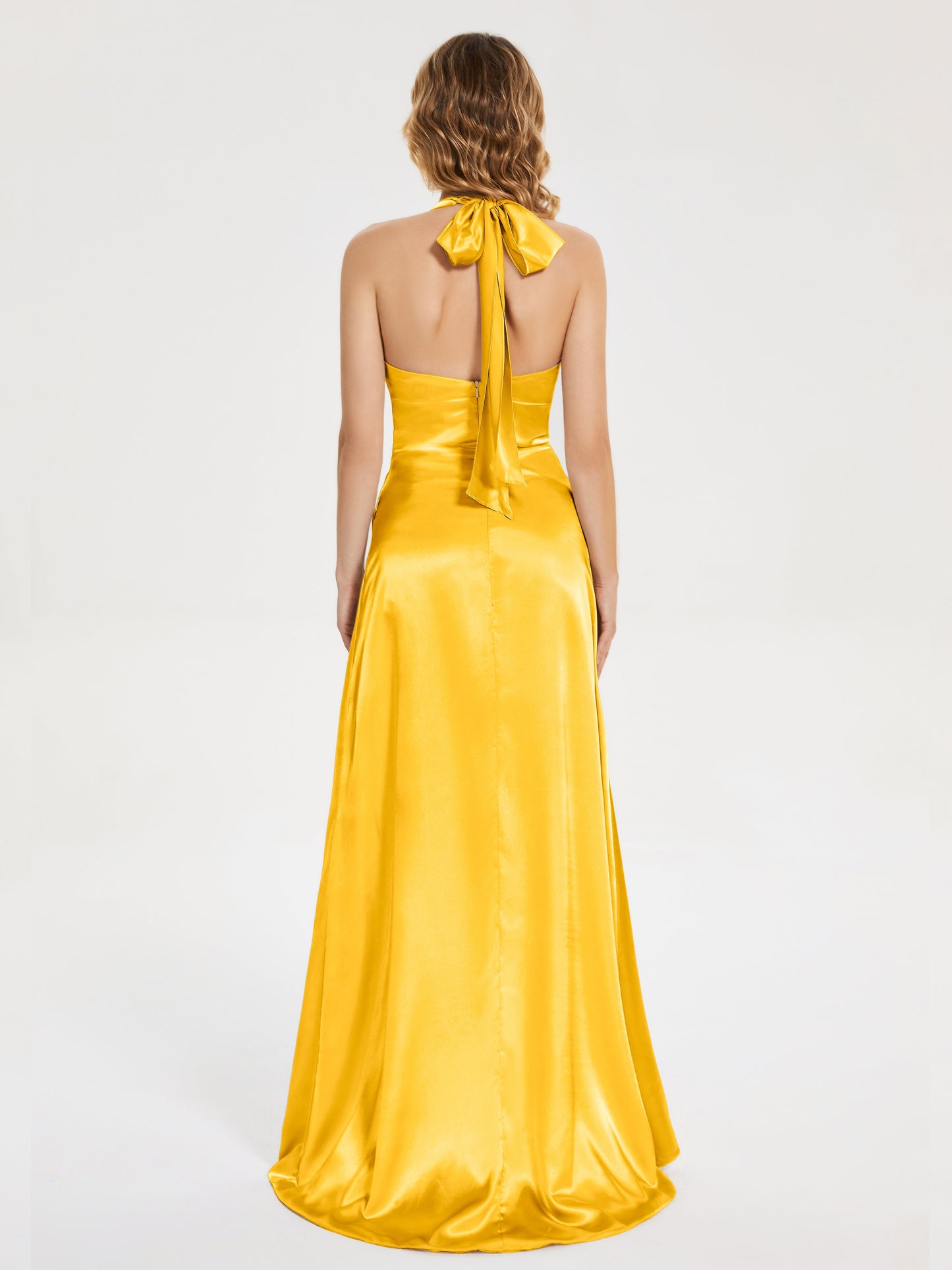 Mariana Halter Backless Soft Satin Bridesmaid Dress