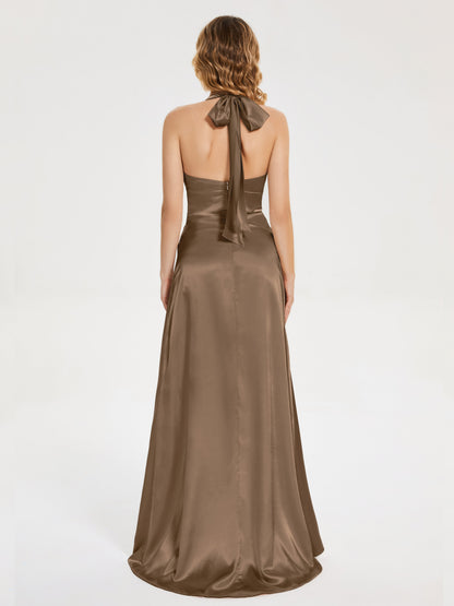 Mariana Halter Backless Soft Satin Bridesmaid Dress
