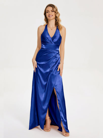 Mariana Halter Backless Soft Satin Bridesmaid Dress