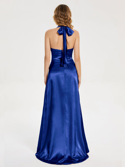 Mariana Halter Backless Soft Satin Bridesmaid Dress