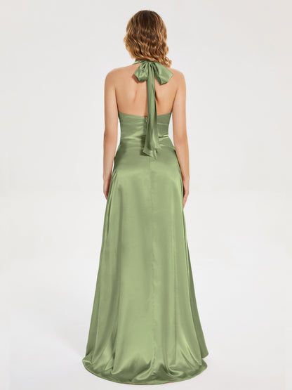 Mariana Halter Backless Soft Satin Bridesmaid Dress