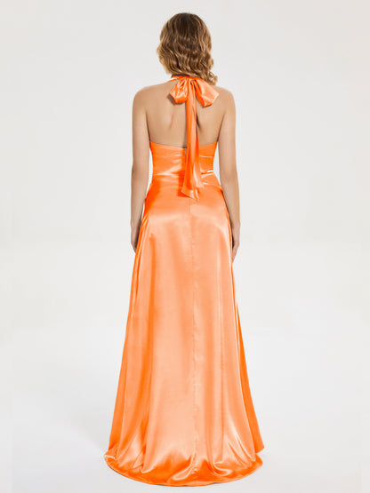 Mariana Halter Backless Soft Satin Bridesmaid Dress
