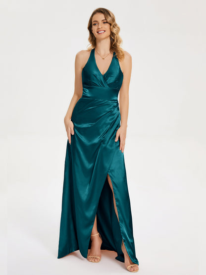 Mariana Halter Backless Soft Satin Bridesmaid Dress