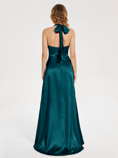 Mariana Halter Backless Soft Satin Bridesmaid Dress
