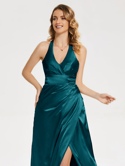 Mariana Halter Backless Soft Satin Bridesmaid Dress