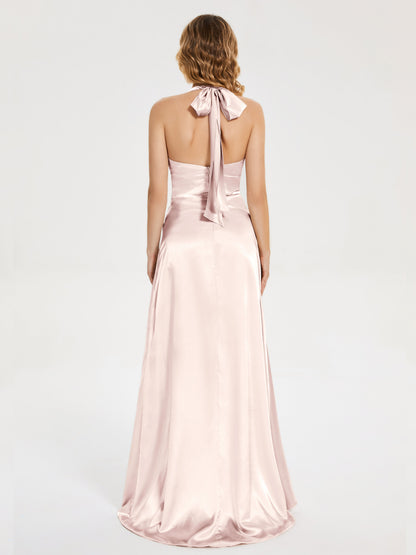 Mariana Halter Backless Soft Satin Bridesmaid Dress