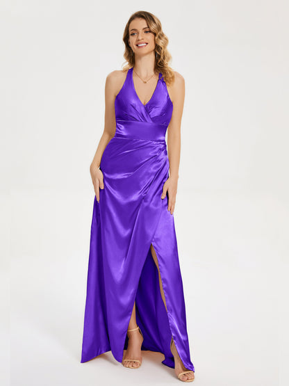 Mariana Halter Backless Soft Satin Bridesmaid Dress