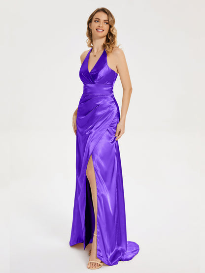 Mariana Halter Backless Soft Satin Bridesmaid Dress