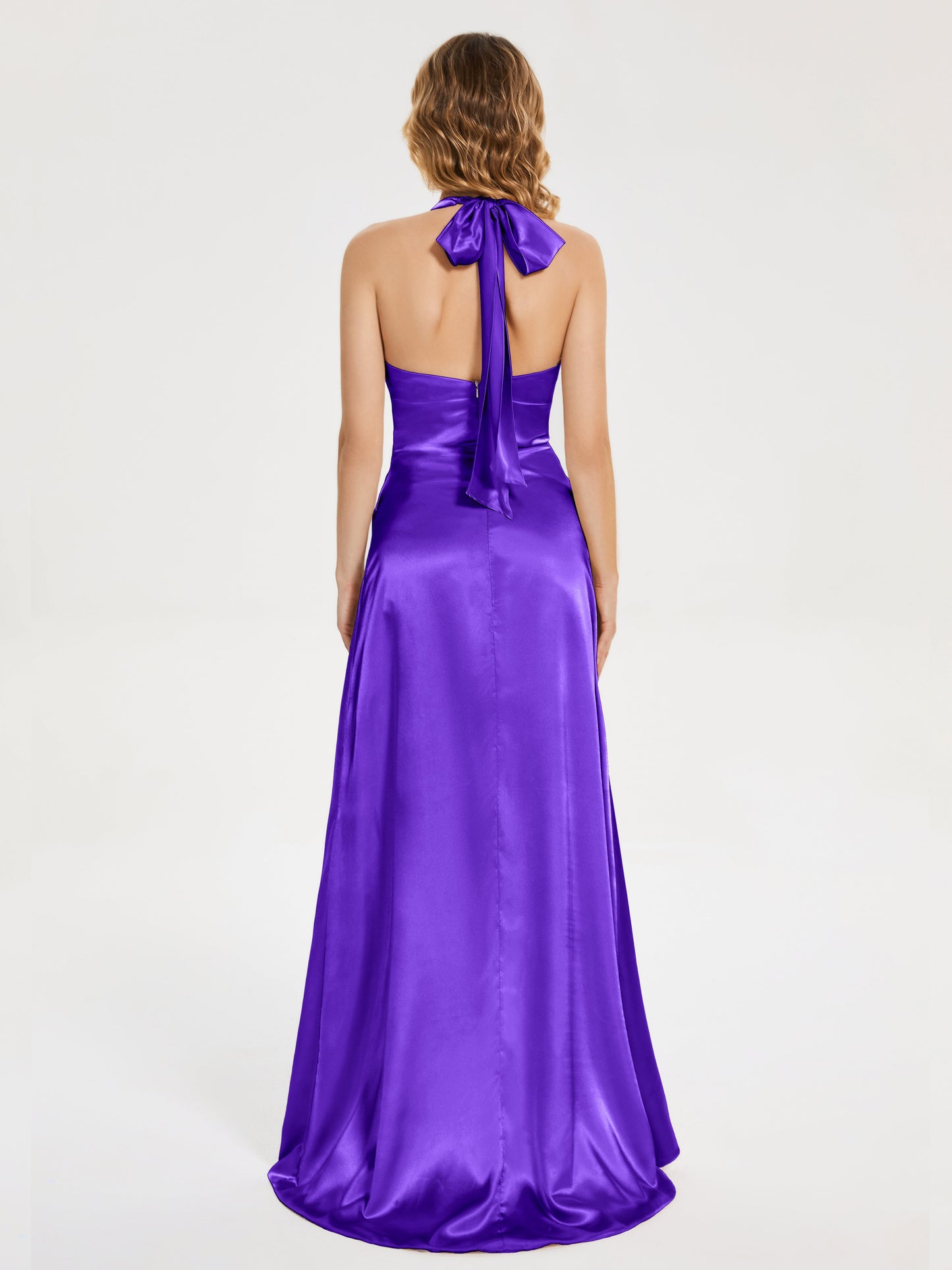 Mariana Halter Backless Soft Satin Bridesmaid Dress