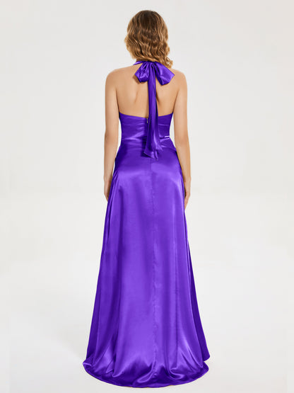 Mariana Halter Backless Soft Satin Bridesmaid Dress