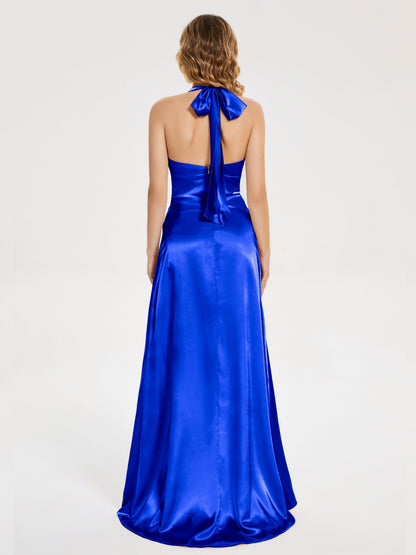 Mariana Halter Backless Soft Satin Bridesmaid Dress