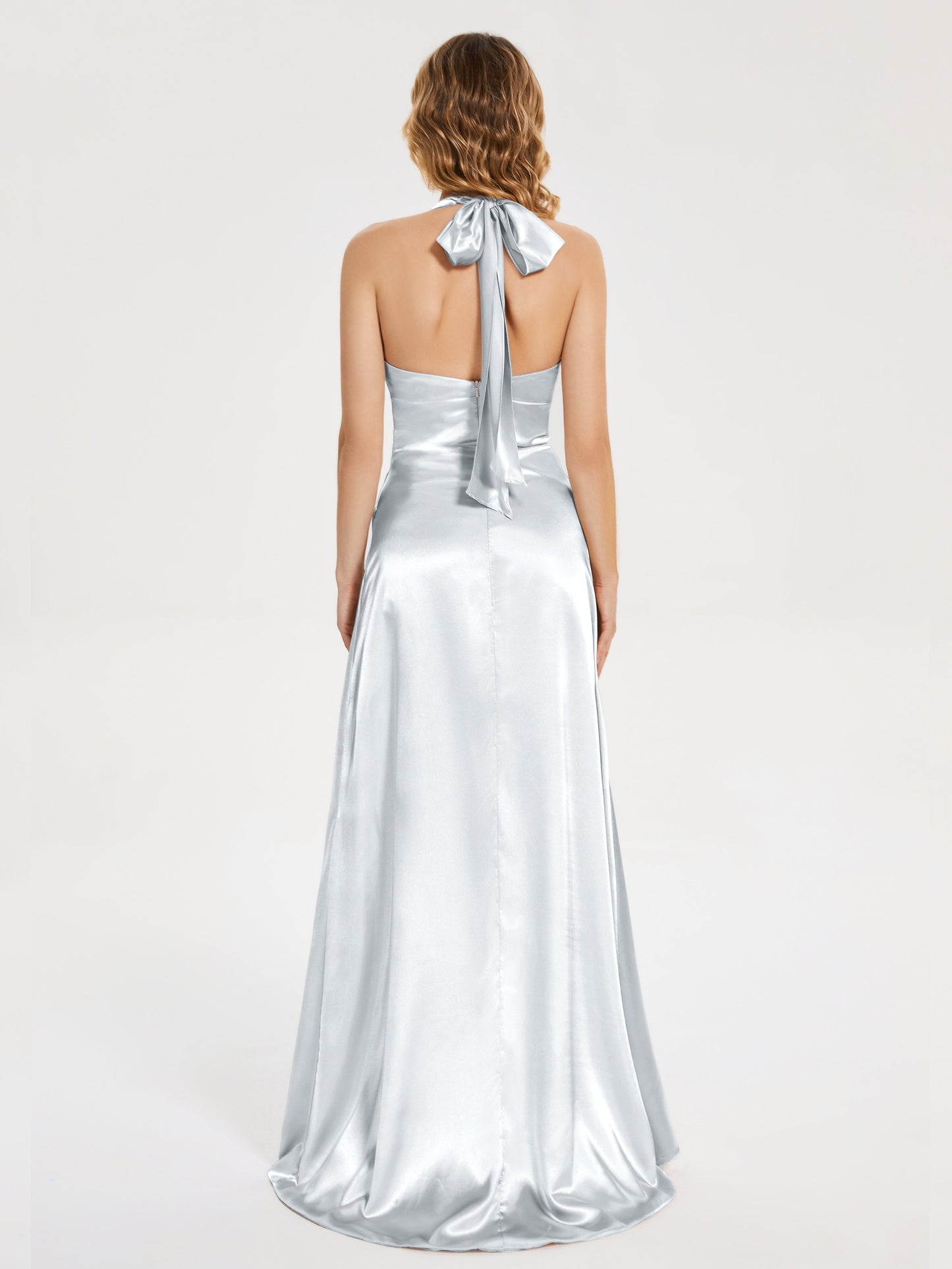 Mariana Halter Backless Soft Satin Bridesmaid Dress