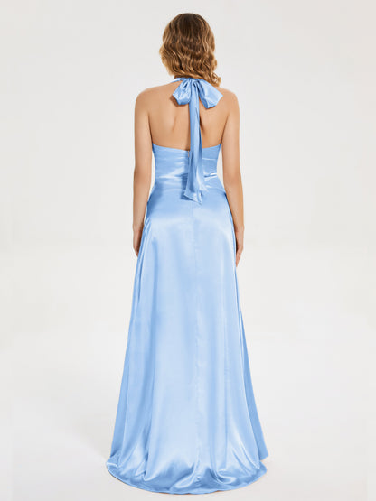Mariana Halter Backless Soft Satin Bridesmaid Dress