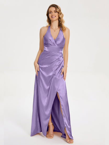 Mariana Halter Backless Soft Satin Bridesmaid Dress