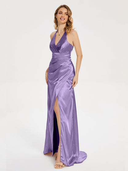 Mariana Halter Backless Soft Satin Bridesmaid Dress