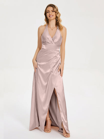 Mariana Halter Backless Soft Satin Bridesmaid Dress