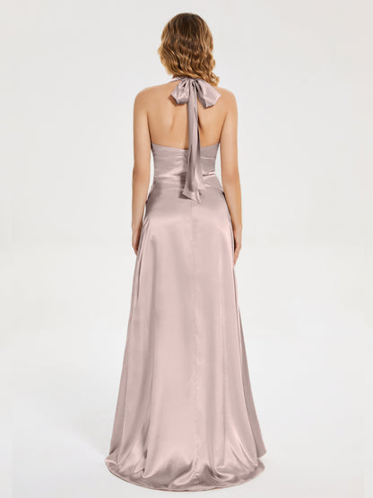 Mariana Halter Backless Soft Satin Bridesmaid Dress