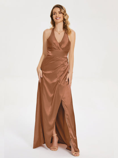 Mariana Halter Backless Soft Satin Bridesmaid Dress