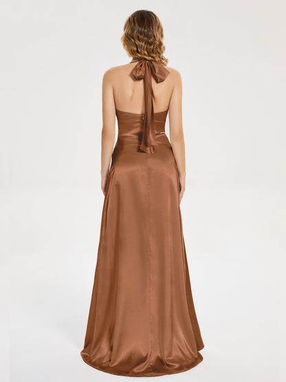 Mariana Halter Backless Soft Satin Bridesmaid Dress