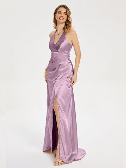 Mariana Halter Backless Soft Satin Bridesmaid Dress