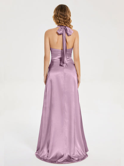 Mariana Halter Backless Soft Satin Bridesmaid Dress