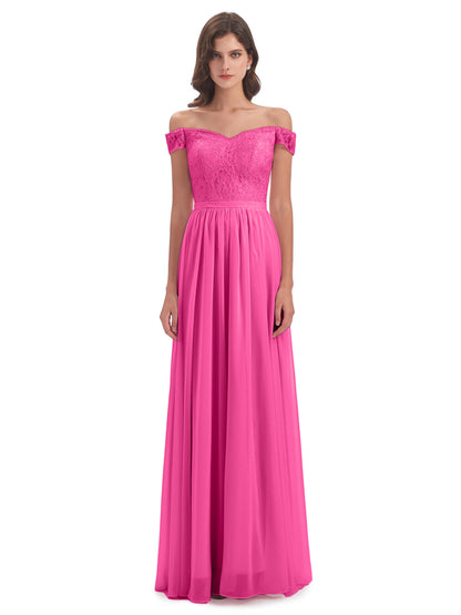 Charlotte Floor Length Off The Shoulder Bridesmaid Dresses