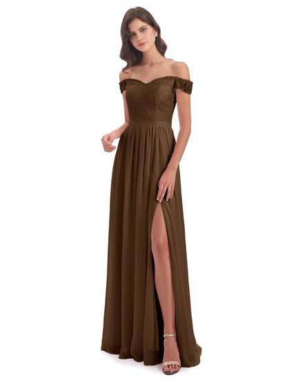 Charlotte Floor Length Off The Shoulder Bridesmaid Dresses