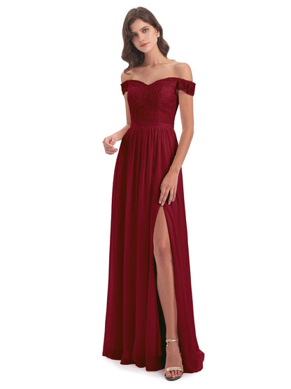 Charlotte Floor Length Off The Shoulder Bridesmaid Dresses