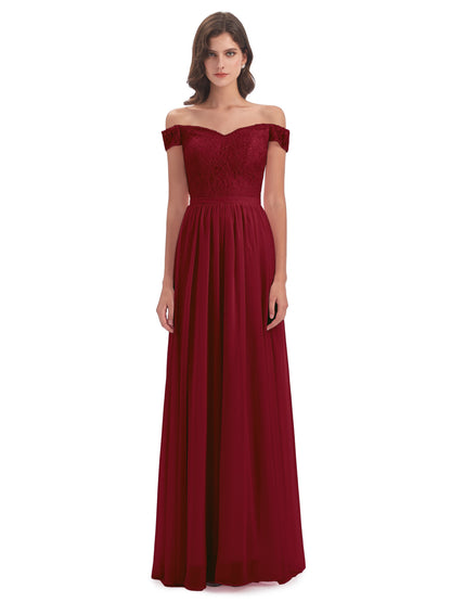 Charlotte Floor Length Off The Shoulder Bridesmaid Dresses