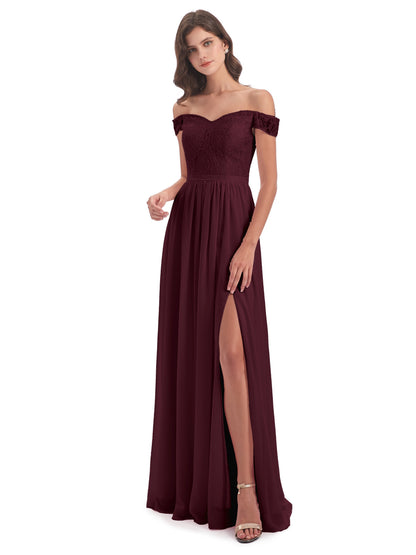 Charlotte Floor Length Off The Shoulder Bridesmaid Dresses
