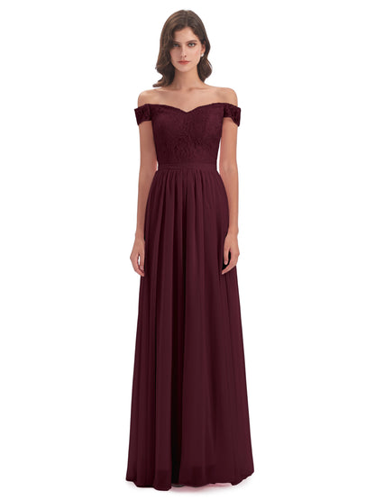 Charlotte Floor Length Off The Shoulder Bridesmaid Dresses