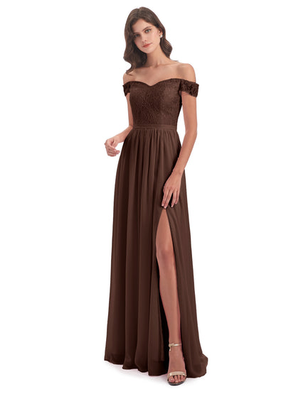 Charlotte Floor Length Off The Shoulder Bridesmaid Dresses