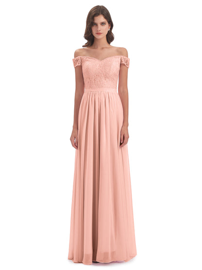 Charlotte Floor Length Off The Shoulder Bridesmaid Dresses