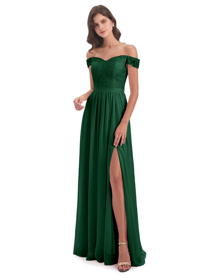 Charlotte Floor Length Off The Shoulder Bridesmaid Dresses