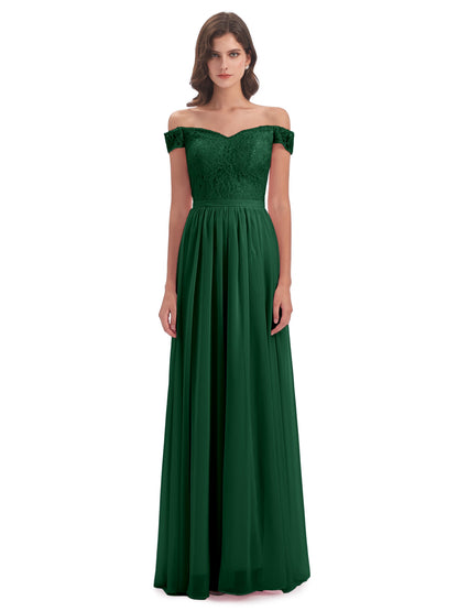 Charlotte Floor Length Off The Shoulder Bridesmaid Dresses