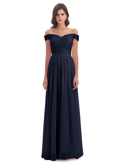 Charlotte Floor Length Off The Shoulder Bridesmaid Dresses
